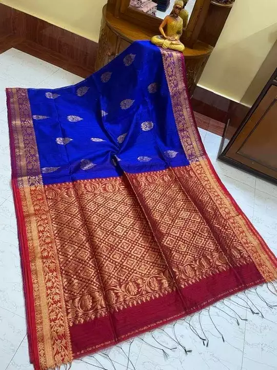 Post image Best quality reshom and linen saree