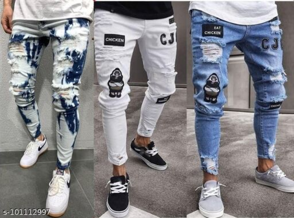 Men's fancy letest design jeans uploaded by Radha on 6/3/2022