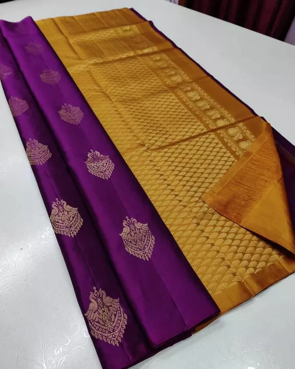Post image FABRIC : SOFT LICHI SILK CLOTH.
*RATE :- 799+$
DESIGN : BEAUTIFUL RICH PALLU &amp; JACQUARD WORK ON ALL OVER THE SAREE.
BLOUSE : EXCLUSIVE JACQUARD BORDER.
100% BEST QUALITY
✅ THE GT BRAND PRODUCTS ✅🔙 We Take Guarantee of our product 🔚