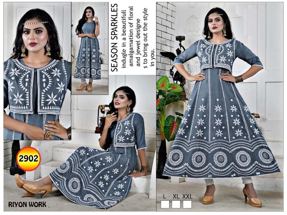 Embroidery work Kurtis  uploaded by Glam fashion on 6/3/2022