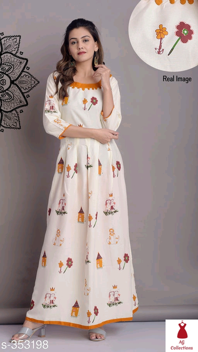 Printed white rayon kurti  uploaded by business on 6/4/2022