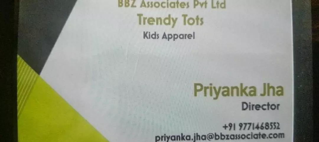 Visiting card store images of Bbz Associates private limited