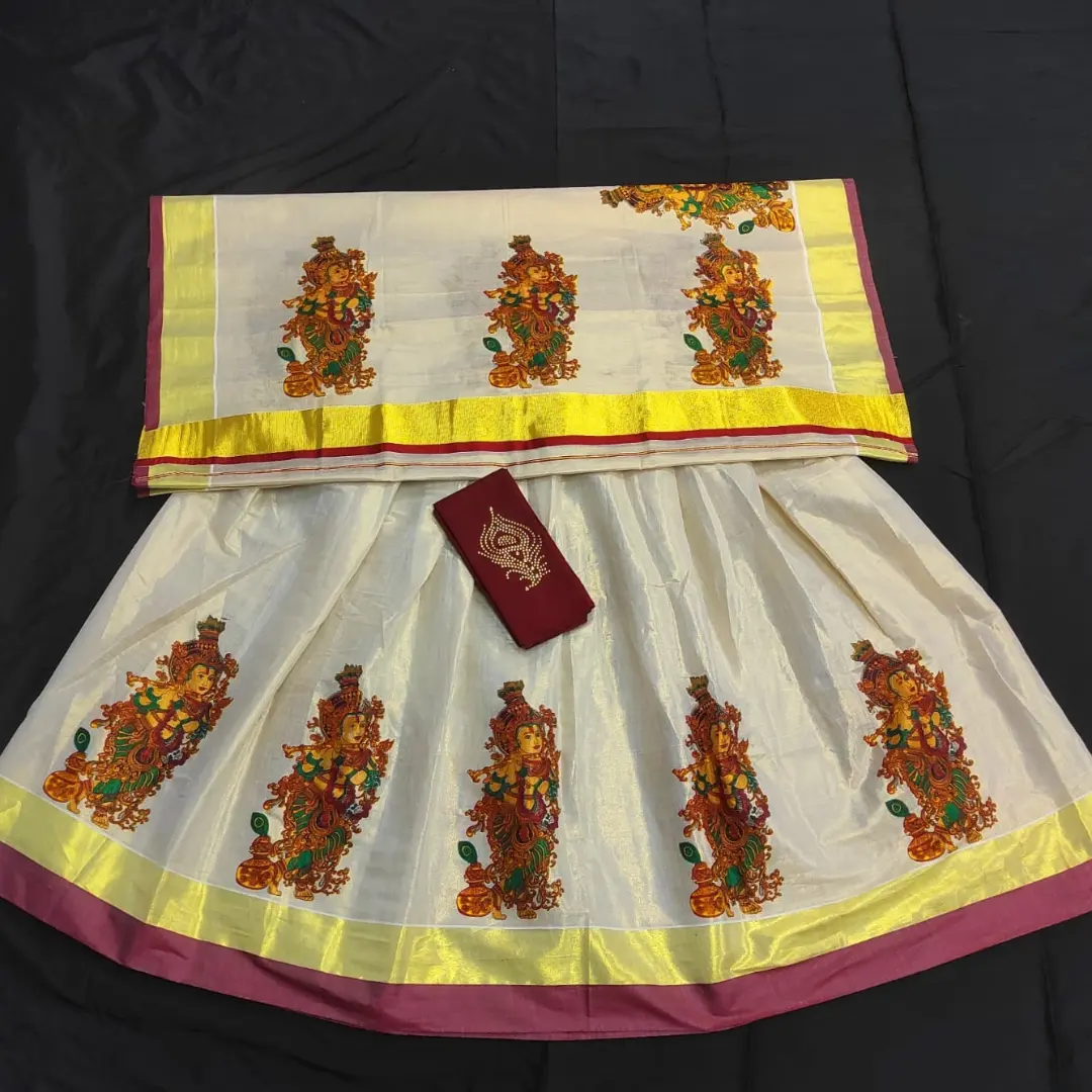 Dhavani set uploaded by Handloom Weaver  Kerala Traditional on 6/5/2022