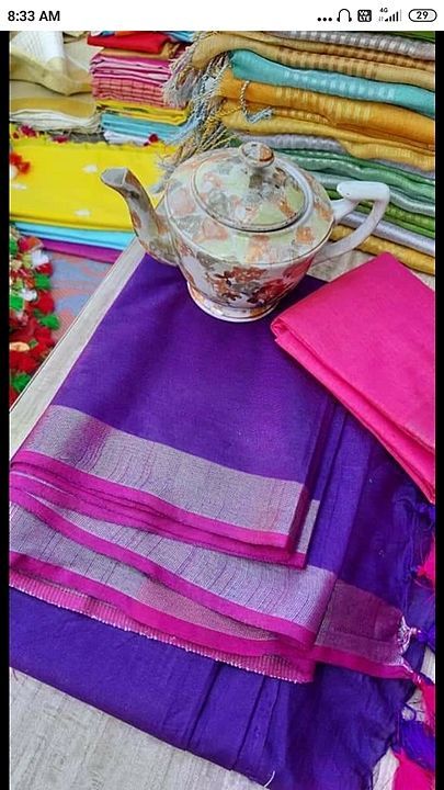 Pure lilen saree uploaded by Om fabric on 6/18/2020