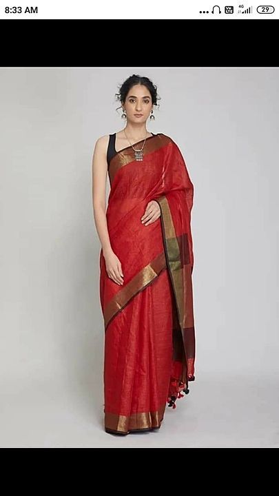 Pure lilen saree uploaded by Om fabric on 6/18/2020