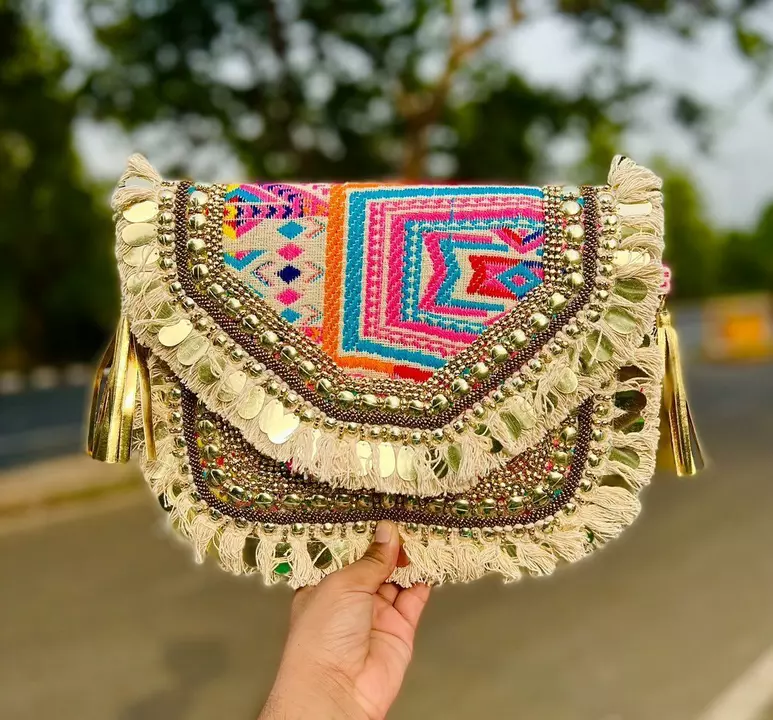 Jaquart boho bag uploaded by Tuaha Mughal Handicraft on 6/5/2022