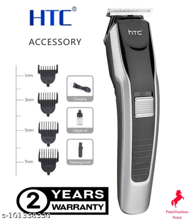 Post image HTC AT-538 rechargeable hair trimmer for men with T shape precision stainless steel sharp blade beard shaver upto length 0.5 to 7mm ( Black )Name: HTC AT-538 rechargeable hair trimmer for men with T shape precision stainless steel sharp blade beard shaver upto length 0.5 to 7mm ( Black )Product Name: HTC AT-538 rechargeable hair trimmer for men with T shape precision stainless steel sharp blade beard shaver upto length 0.5 to 7mm ( Black )Brand Name: HTCMaterial: Stainless SteelNet Quantity (N): 1Color: BlueType: CordlessWarranty: 2 YearsWarranty Type: RepairOperating Voltage: 100 VoltsPower Consumption: 10 WattsCord Length: 1.5 MtrRechargeable: YesClip Size: 7 mmIdeal For: MenBattery Run Time: 45 MinsCharging Time: 4 HoursFrequency: 110 HzUseable While Charging: NoAdjustable Trimming Range: 9 mm
Rechargeable Beard Trimmer For Men.Evolt Cordless High Grade Stainless Steel Blade With Detachable Head Beard Trimmer For Men.Trimming Range For 4 Washable User Guide Hair Clipper Brush | Size Of Clippers - 1 mm, 3 mm, 5 mm, 7 mm, You Can Set Clip As Per Your Requirement.Charging Time :- 8 Hour | Run Time :- 45 Min.Used Wireless, Convenient To Operate High- Efficient Charging Battery Inside Discharge Time 45 Minutes Continuously After Charging.High Grade Titanium Blades,This trimmer has high precision Self Sharpning blades.Sizes: Free Size (Length Size: 10 cm, Width Size: 10 cm) 
Country of Origin: China