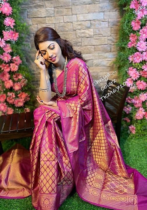 Post image Banarsi kora silk zari work saree 
 Lenght 5.5 blouse 80 cm 
Quality is good
