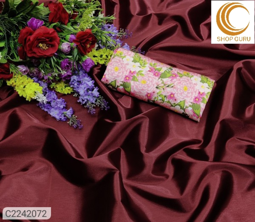 Stunning Solid Satin Silk Saree uploaded by business on 6/6/2022