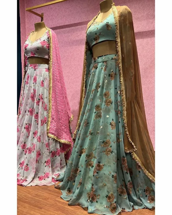 Post image Presenting New 6000 Series Quality Ek level UP 
Code		   :-  *6330* Name       :- *🌟* * Gorgette * Lehengha choli with Dupata
🦋*#Choli*
Fabric : Gorgette Size   :  Unstich  Upto 42Inner  : CrepWork. : Sequnce 
🦋*# LEHENGHA* Fabric : Gorgette Inner : CrepWORK : Sequnce Size   : XXLStiching type  : Semistich Upto 44 
Flair :- *4 meter cancan and canvas *
🦋*#Dupata * 
Fabric :- Gorgette Work. :- embroidery with Sequnce with fancy lace broder
🦋*#Package Details* 1 Choli / 1 Lehengha / 1 Dupata

Price :-Whatsapp 9935203611