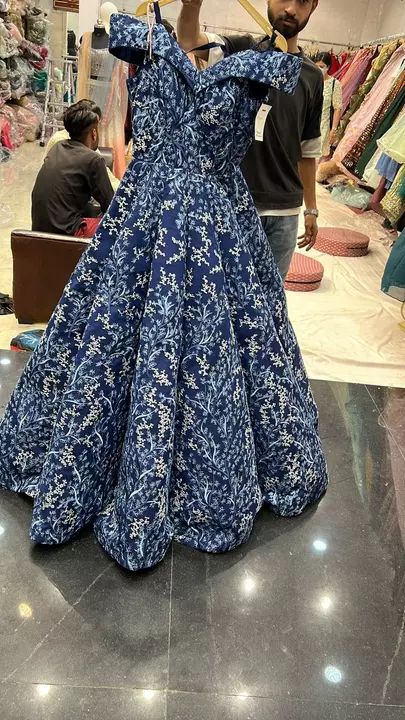 Blue jhar ball gown uploaded by Zunairah creation on 6/7/2022