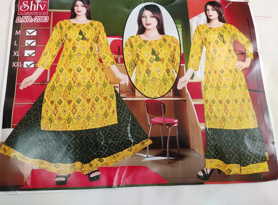 Post image Branded Kurtis with long skirt 🌸🌸Sizes :M to XXL Free shipping in India Guarantee quality