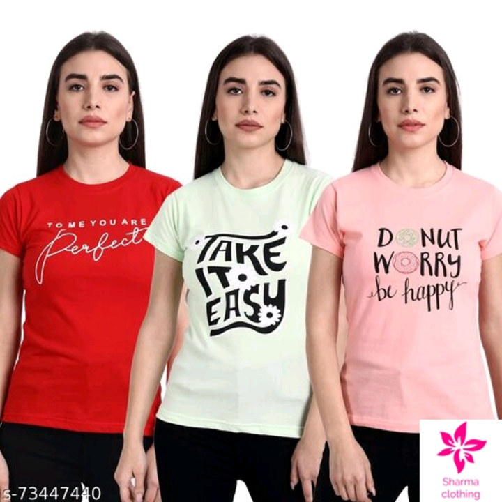 Printed stylish t shirt pack of 3 uploaded by business on 6/7/2022