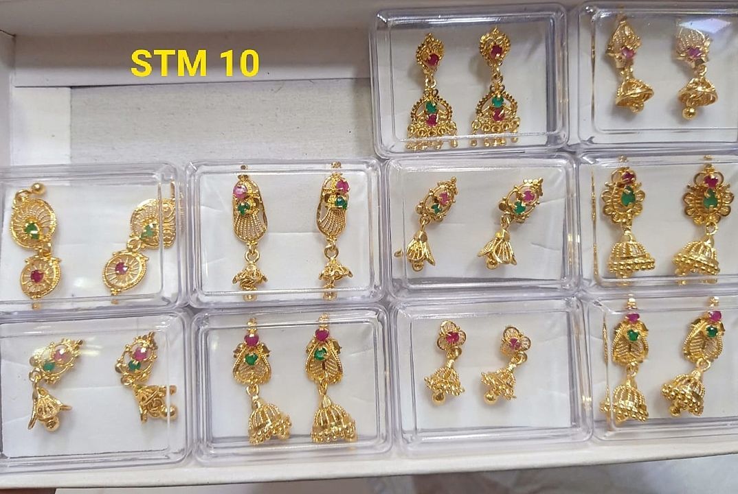 22k Plain Gold Earring JGS-2204-06037 – Jewelegance