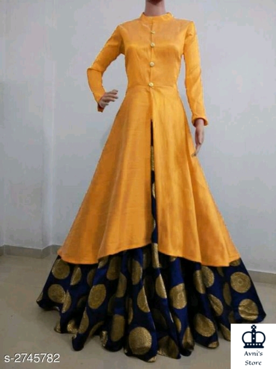 Women silk kurta set with skirt uploaded by business on 6/8/2022
