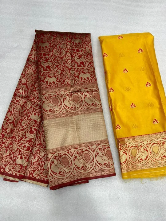 GF *New kids wear * *half SAREES....💃* 💃🏻*Traditional Kanchipuram maroon color weaving kids s uploaded by SN creations on 6/8/2022