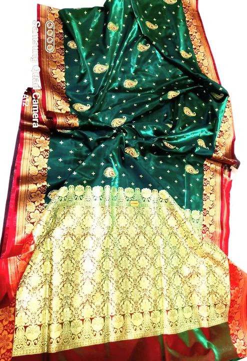 Post image banarsi satin embroidered silk saree