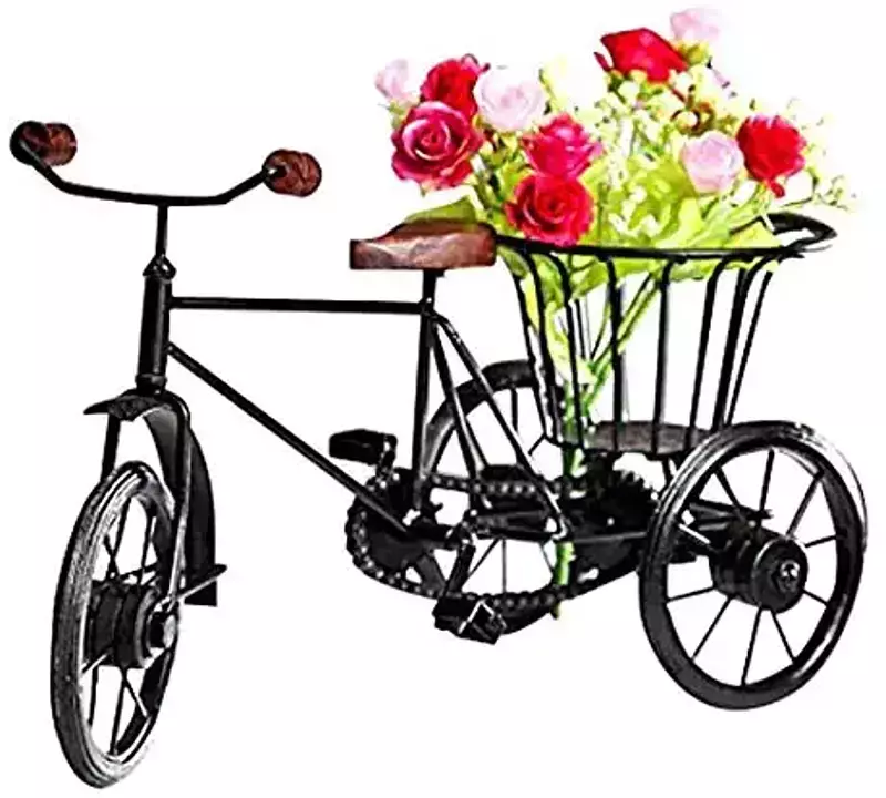 Wooden and Wrought Iron Small Miniature Rikshaw Flower Vase showpiece for Home Decor

 uploaded by business on 10/31/2020
