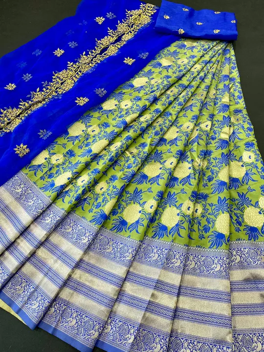 Kanjivaram zari silk lengha  uploaded by Krishna fashion on 6/9/2022