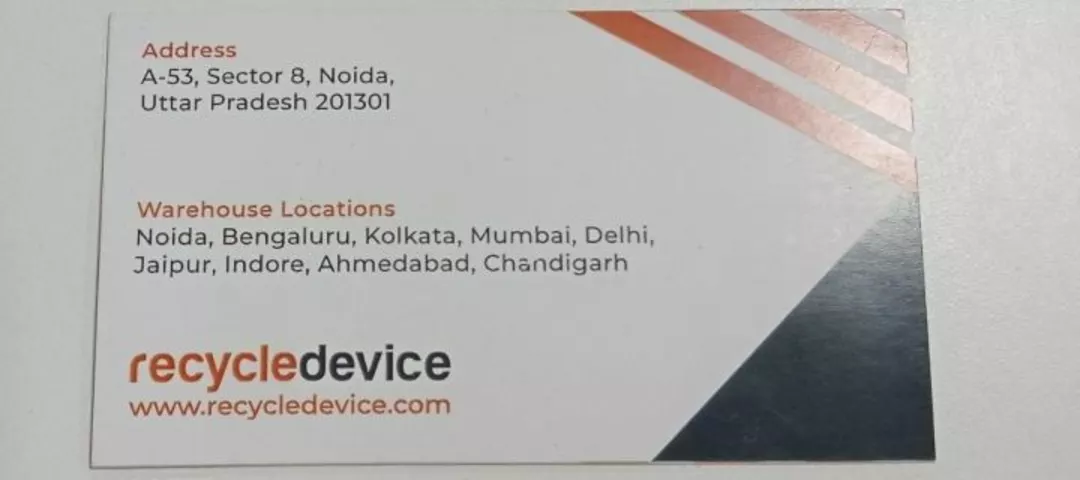 Visiting card store images of Relcube India private limited
