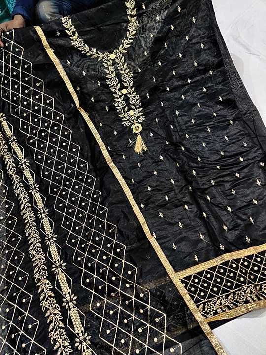 Semi stitched chanderi suit  uploaded by business on 6/18/2020