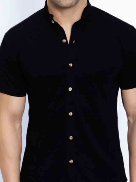 GESPO Men Solid Casual Black Shirt uploaded by Online shopping on 6/9/2022