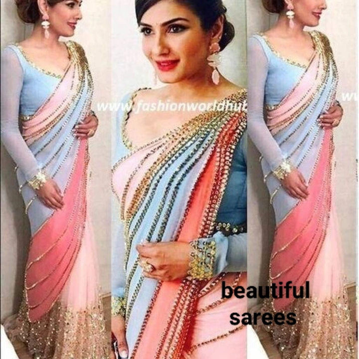 Georgette febric pink  beautiful saree  uploaded by business on 6/9/2022