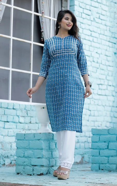 Kurti with pant uploaded by business on 6/10/2022