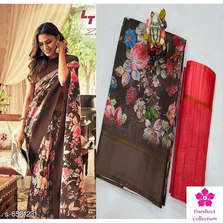 Post image Trendy Fashionable Sarees

Saree Fabric:  Kota Silk
Blouse: Separate Blouse Piece
Blouse Fabric:  Kota Silk
Pattern: Woven Design
Multipack: Single
Sizes: 
Free Size (Saree Length Size: 5.5 m, Blouse Length Size: 0.8 m) 
Dispatch: 2-3 Days