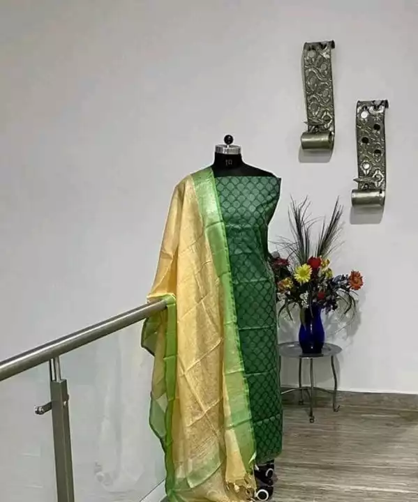 PURE LINEN BY LINEN DUPTTA G KATAN SILK WEAVING TOP DRESS MATERIAL uploaded by B R HANDLOOM BHAGALPUR on 6/10/2022