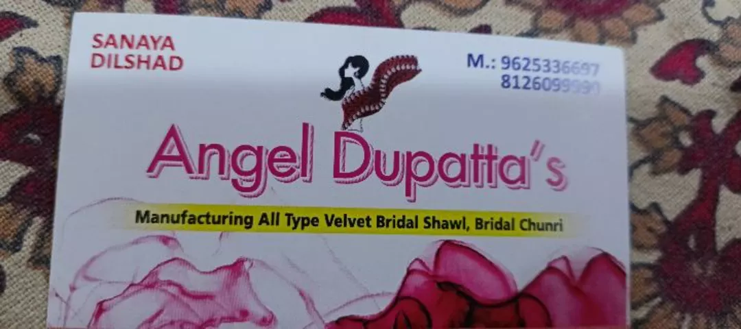 Visiting card store images of Angel Duppatas velvet shawl bridals