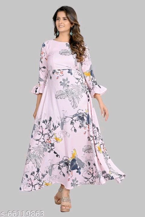 Post image Price only 499/- 
Offer close coming soon 🎊🎊🎊
Catalog Name:*Fancy Glamorous Women Dresses*Fabric: CrepeSleeve Length: Three-Quarter SleevesPattern: PrintedNet Quantity (N): 1Sizes:XS (Bust Size: 34 in, Length Size: 56 in) S (Bust Size: 36 in, Length Size: 56 in) M (Bust Size: 38 in, Length Size: 56 in) L (Bust Size: 40 in, Length Size: 56 in) XL (Bust Size: 42 in, Length Size: 56 in) XXL (Bust Size: 44 in, Length Size: 56 in) 
Dispatch: 1 Day
*Proof of Safe Delivery! Click to know on Safety Standards of Delivery Partners- https://ltl.sh/y_nZrAV3