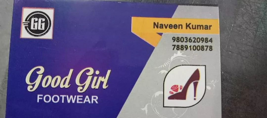 Visiting card store images of Good Girl footwear
