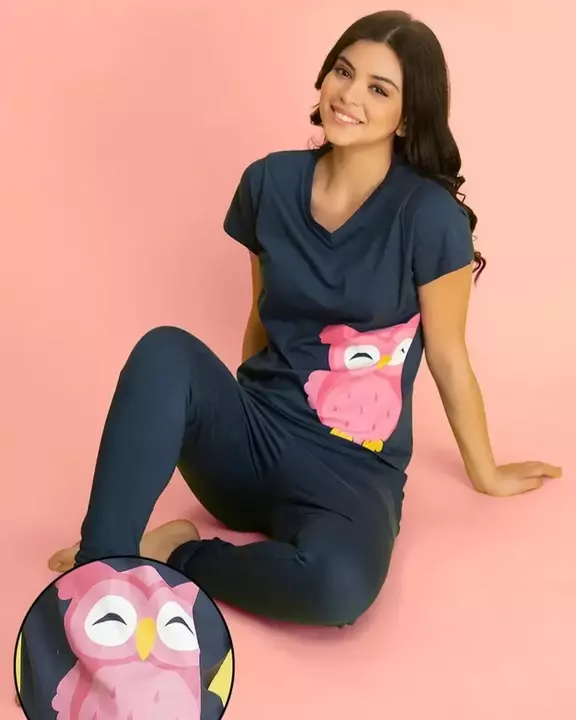 Post image Owl Print Top &amp; Pyjama In Navy - 100% Cotton                                                           Shop the latest collection from our website and get an additional discount on MRP 🛍                                                     
Product link 👇                                                  http://arpitascollection.clovia.com/product/owl-print-top-pyjama-in-navy-100-cotton/