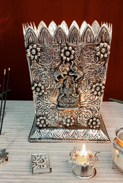 OM Swastika Gajalakshmi Tulsi Pot uploaded by Govind Art & Handicrafts on 6/13/2022