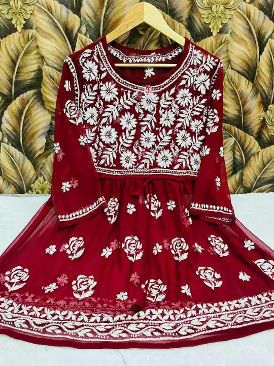 GULAB Short Gown uploaded by HUSN CHIKAN ART on 6/14/2022
