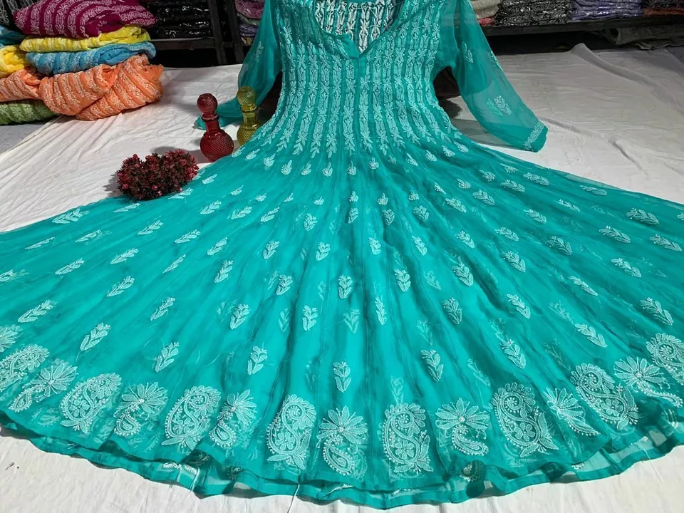 Chikan Anarkali uploaded by business on 6/14/2022