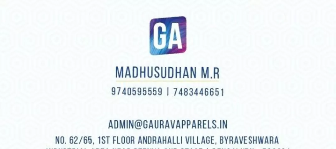 Visiting card store images of Gaurav Apparels 