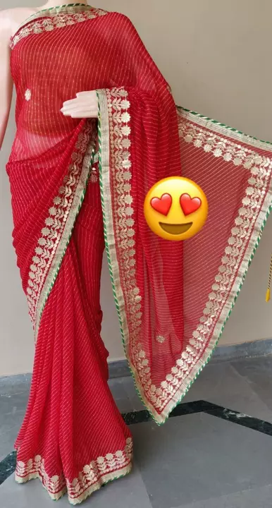 Post image Gotapatti saree with blouse homewashable 6.30 mtr with blouse 1099
