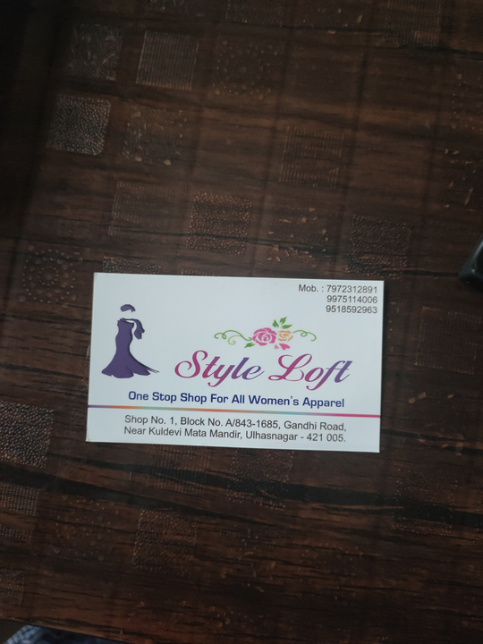 Visiting card store images of Style Loft