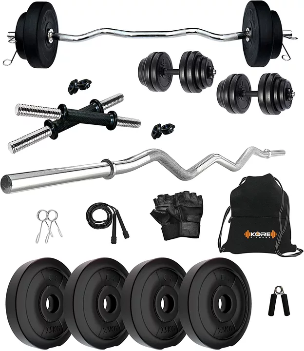 Kore PVC 10KG Combo 3 Home Gym Set with One 3 Ft Curl and One Pair Dumbbell Rods with Gym Bag uploaded by business on 6/14/2022