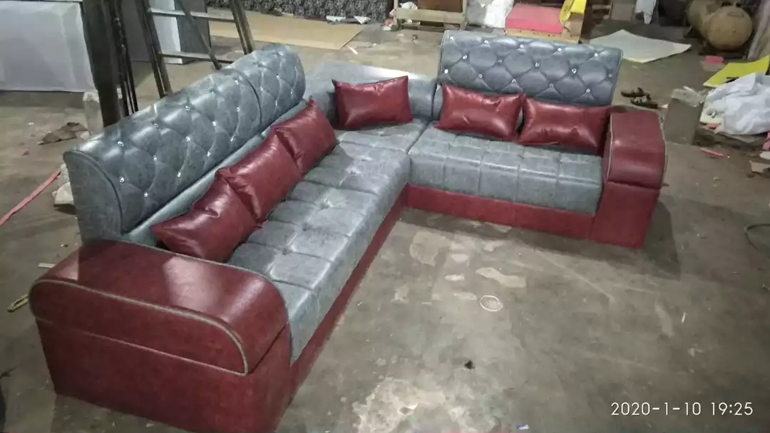 Hevi quality sofa set size 9 x 7 feet 40 density foam leather finish fabric 7 years warranty  uploaded by RENWELLS MATTRESS  on 6/15/2022