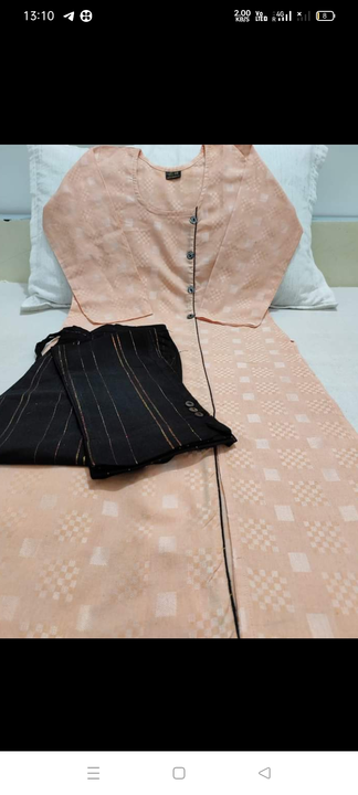 Post image Fabric.. khadi cottan
Quality. 1no
Full readymade
New trending fashion
Kurtis with trouser