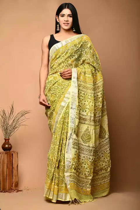 Cotton linen saree  uploaded by business on 6/16/2022