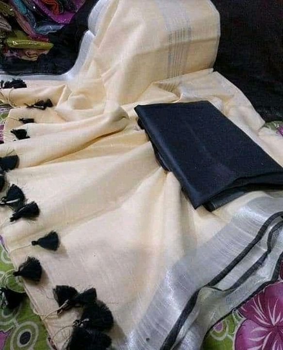PURE LINEN LINEN SAREE WITH BLACK COLOUR BORDER
SHIPPING FREE uploaded by business on 11/3/2020