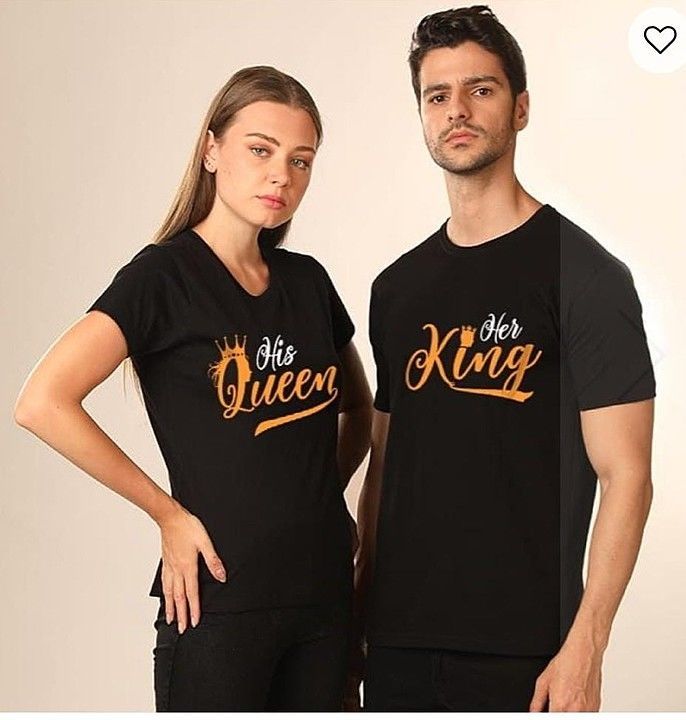 King queen couple printed T-shirt own your demand uploaded by business on 11/3/2020