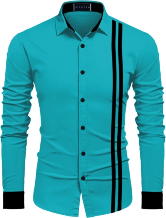 FINIVO FASHION Men Striped Casual Light Blue, Black Shirt uploaded by business on 6/17/2022