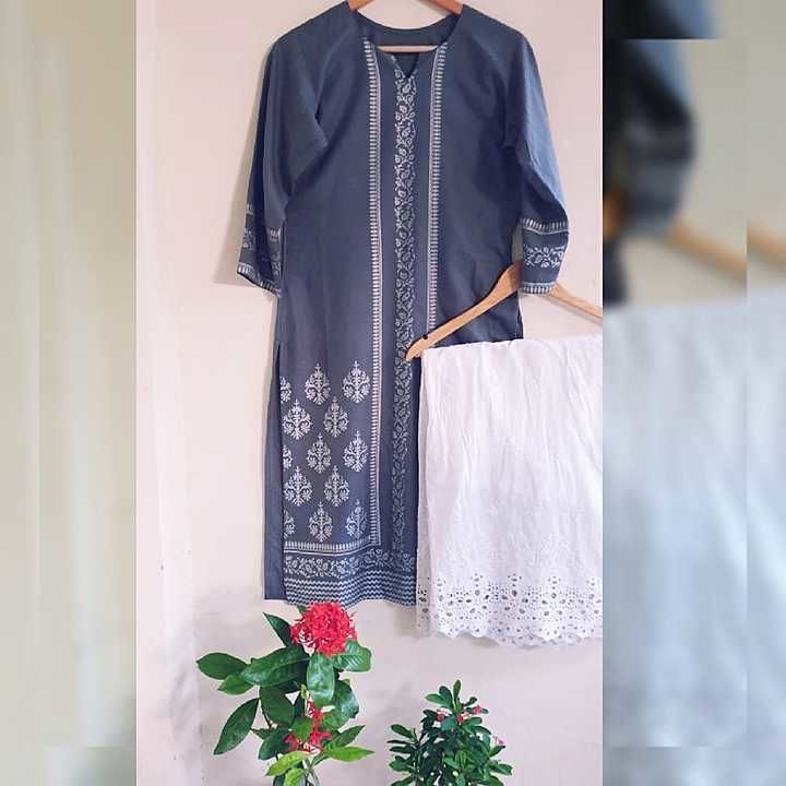 Rayon 120gm print kurta with all over embroidery plazzo  uploaded by business on 11/3/2020