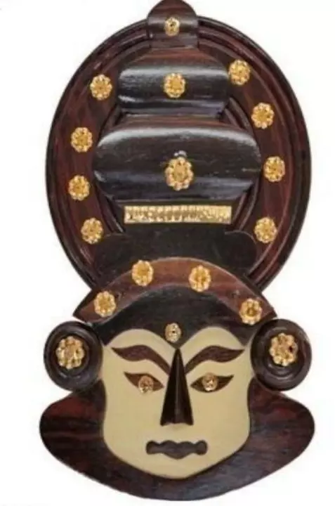 Wooden kathakali mask uploaded by SriAswathy arts on 6/17/2022