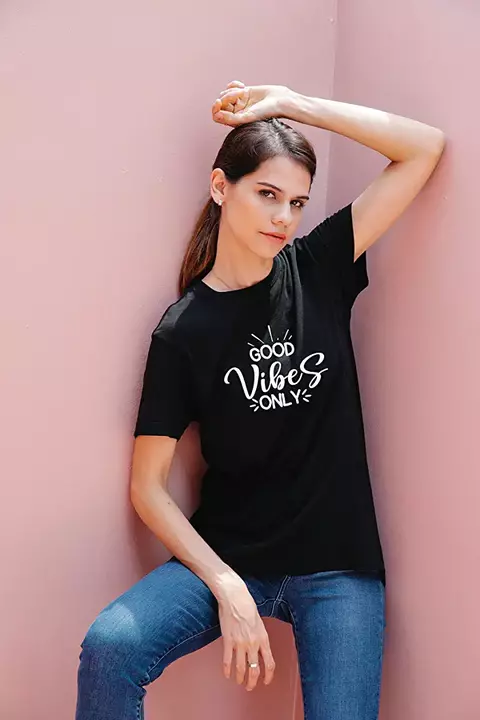 Good vibes black t-shirt uploaded by Shopalcon on 6/17/2022